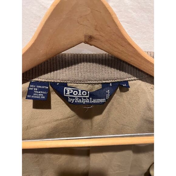 VTG Polo Ralph Lauren Jacket Harrington Wool Blend Collar Cuffs 90s M - Picture 5 of 7